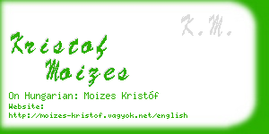 kristof moizes business card